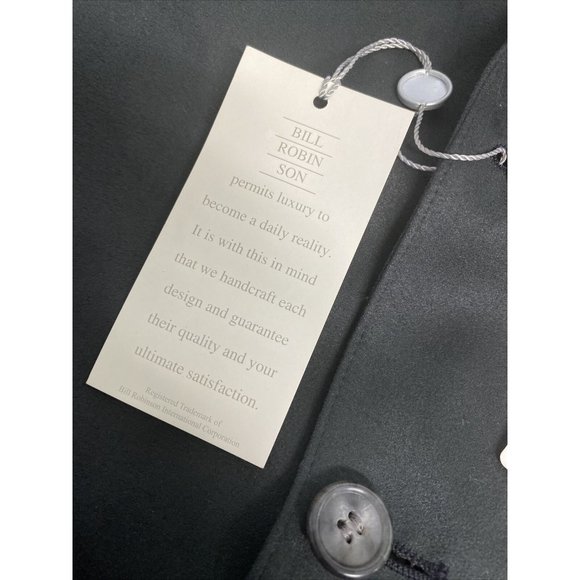 VTG NWT Bill Robin Son Black Polyester Micro Fiber 3 Button Jacket Blazer 44L - Picture 13 of 13